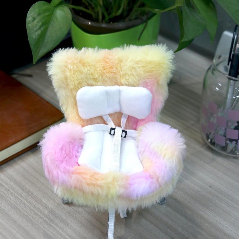 Walant Doll Car Seat Compatible with Labubu, Chair for 10-17cm Dolls - Adjustable Safety Strap, Air Vent Clip & Desktop Stand, Soft Cushion, Car Ornament Gift for Collectors & Fans (Tropical Sunset Blend) - Image 2